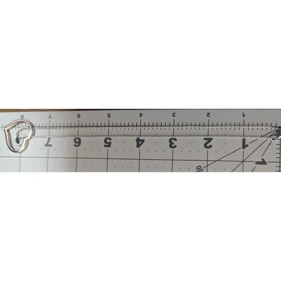 Sterling Silver 925 Double Heart Pendant Necklace 18" - Picture 8 of 8